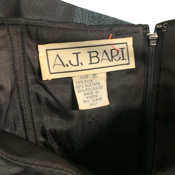 AJ Bari Vtg 90s Black Off the Shoulder Big Bow Accent Cocktail Party Dress Sz 8 - Picture 7 of 10